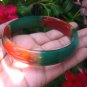 Red Green Agate Carnelian Bangle Bracelet Stone mineral Jewelry Art A5 EB 486
