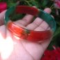 Red Green Agate Carnelian Bangle Bracelet Stone mineral Jewelry Art A5 EB 486