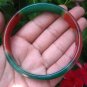 Red Green Agate Carnelian Bangle Bracelet Stone mineral Jewelry Art A5 EB 486
