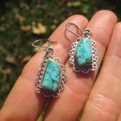 925 Silver Tibetan Turquoise earrings earring jewelry art A34