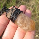 Natural Rutile Quartz Stone Pendant Necklace Thailand Jewelry Art EB404 Natural Rutile Quartz Stone Pendant Necklace Thailand Jewelry Art EB404