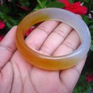 Natural honey White orange Jade Agate Carnelian Stone Bangle Bracelet  EB415