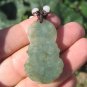 Natural Jadeite Jade Kuan Yin Pendant Amulet stone mineral carving A22