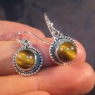 925 Silver Tiger Tiger's Eye crystal earring earrings A