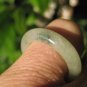 Natural Grade A  Jadeite Jade ring stone mineral carving  Size 7.5 US  A606