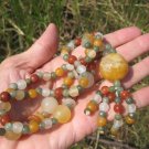 Natural Honey Jade bead necklace Jewelry mineral stone art E5000 Natural Honey Jade bead necklace Jewelry mineral stone art E5000
