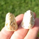 Set 2 Petrified Wood Ganesh Ganesha Stone Mineral Art  Northern Thailand