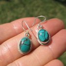 925 Silver Tibetan Turquoise earrings earring jewelry mineral stone  art A80