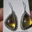 925 Silver Natural Chiapas  Amber Earrings Ear ring Taxco Mexico Jewelry Art A22