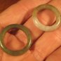 Set 2 Natural Grade A  Jadeite Jade ring rings stone carving  Size 7.5 US  A620