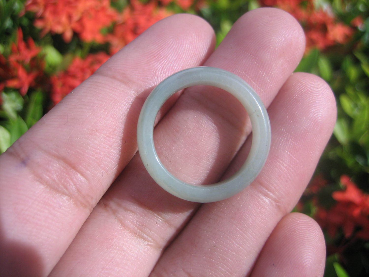 Natural Jadeite Jade ring Thailand jewelry stone mineral size 7 US E 591109