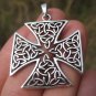 925 Silver Celtic style Iron Cross Knights Cross Pendant necklace jewelry A20