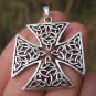 925 Silver Celtic style Iron Cross Knights Cross Pendant necklace jewelry A20