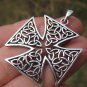 925 Silver Celtic style Iron Cross Knights Cross Pendant necklace jewelry A20