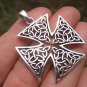 925 Silver Celtic style Iron Cross Knights Cross Pendant necklace jewelry A20