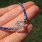 925 Silver Diamond Quartz Lapis Lazul Lazuli Afghanistan Necklace Jewelry A66