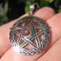925 Sterling Silver Celtic Star Moon Wicca Pentagram Pendant Necklace Wicca A45