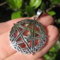 925 Sterling Silver Celtic Star Moon Wicca Pentagram Pendant Necklace Wicca A45