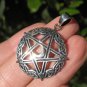 925 Sterling Silver Celtic Star Moon Wicca Pentagram Pendant Necklace Wicca A45