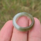Natural green white Jade ring Thailand jewelry stone mineral art size 6.5 A7