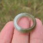 Natural green white Jade ring Thailand jewelry stone mineral art size 6.5 A7