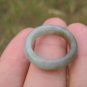 Natural green white Jade ring Thailand jewelry stone mineral art size 6.5 A7