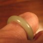 Natural Grade A  Jadeite Jade ring stone mineral carving  Size 6.75 US  A901