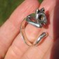 925 Silver cat Kitty ring Jewelry Art  Taxco Mexico