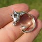 925 Silver cat Kitty ring Jewelry Art  Taxco Mexico