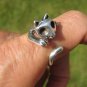 925 Silver cat Kitty ring Jewelry Art  Taxco Mexico