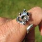 925 Silver cat Kitty ring Jewelry Art  Taxco Mexico