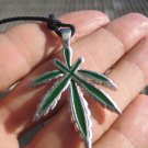 Metal Pewter Marijuana Leaf Ganja Hemp Pendant Necklace A35 Metal Pewter Marijuana Leaf Ganja Hemp Pendant Necklace A35