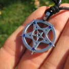 Metal Pewter inverted Star Pentagram Pentacle Pendant Necklace A57