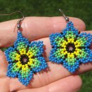 Huichol Bead Indian Flower Earrings earring jewelry Art Hand Made Mexico