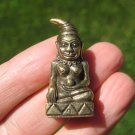 Brass Reusi Monk Sage Thailand Buddha Brass Statue Figure Small Amulet A5