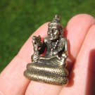 Brass Reusi Monk Sage Thailand Buddha Brass Statue Figure Small Amulet A4