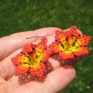 Huichol Bead Indian Flower Earrings earring jewelry Art Hand Made Mexico A6