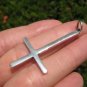 925 Silver Extra Large Petrine Saint Peter's Inverted Cross Satanic Pendant A20