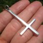 925 Silver Extra Large Petrine Saint Peter's Inverted Cross Satanic Pendant A20