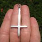 925 Silver Extra Large Petrine Saint Peter's Inverted Cross Satanic Pendant A20