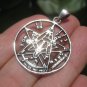 925 Silver Pentagram Pentacle Goat Head Baphomet Pendant Necklace A18