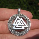 925 Silver Valknut Triquetra Triangle Norse Viking Germanic Pendant Necklace A22 925 Silver Valknut Triquetra Triangle Norse Viking Germanic Pendant Necklace A22