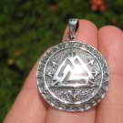 925 Silver Valknut Triquetra Triangle Norse Viking Germanic Pendant Necklace 925 Silver Valknut Triquetra Triangle Norse Viking Germanic Pendant Necklace
