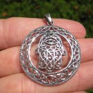 925 Silver Hamsa Hand Of God Protection Amulet Pendant Necklace A5