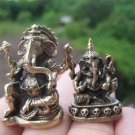 Set 2 Brass Metal Ganesh Ganesh Elephant Statue Destroyer of Obstacles A6 Set 2 Brass Metal Ganesh Ganesh Elephant Statue Destroyer of Obstacles A6