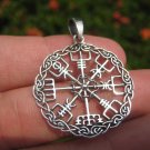 925 Silver Viking Norse Trident Aegishjalmr Helm of Awe Pendant Necklace 925 Silver Viking Norse Trident Aegishjalmr Helm of Awe Pendant Necklace