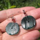 Large 925 Silver Green Roman Glass Earrings Afghanistan jewelry art 1500 yrs A4 Large 925 Silver Green Roman Glass Earrings Afghanistan jewelry art 1500 yrs A4