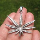 925 Silver Marijuana Hemp Leaf Pendant Necklace Taxco Mexico A38677 925 Silver Marijuana Hemp Leaf Pendant Necklace Taxco Mexico A38677