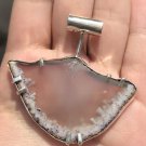 9.25 silver Agate Geode Stone Pendant Necklace Taxco Mexico A3866 9.25 silver Agate Geode Stone Pendant Necklace Taxco Mexico A3866