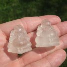 Set 2 Natural Quartz Crystal Ganesh Ganesha Small Statue A2543